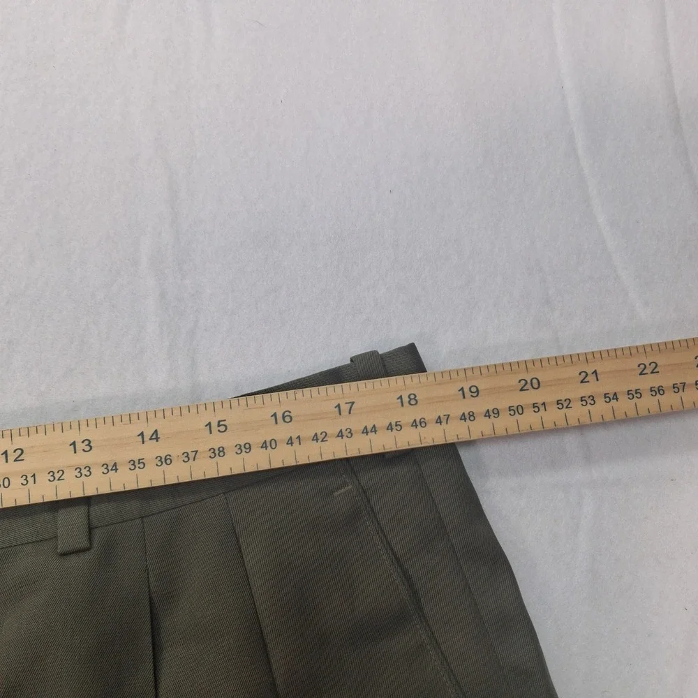 J.B. Britches Wool Dress Pants Mens 38x31 Nordstrom Olive Pleated Cuffed EUC